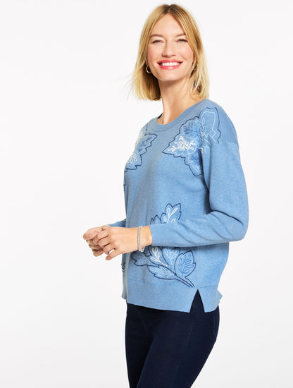 FLORAL EMBROIDERED SWEATER