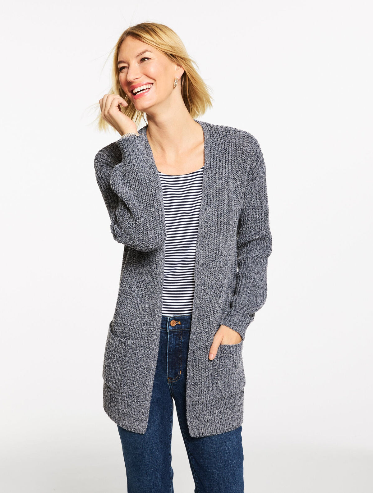 SHAKER STITCH CARDIGAN