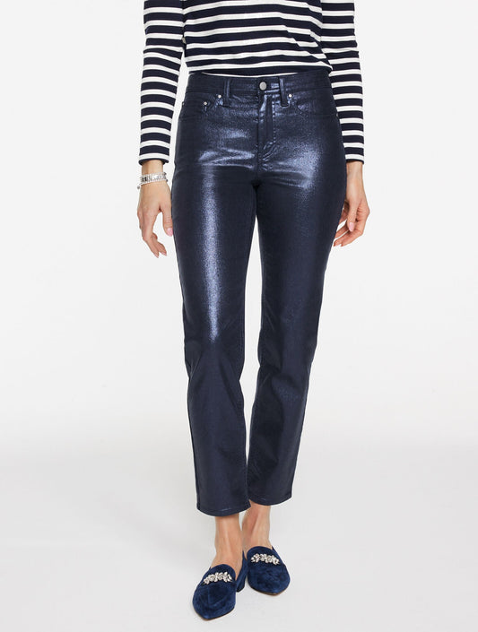 SLIM STRAIGHT ANKLE JEANS - INDIGO FOIL