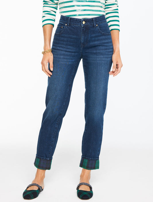 EVERYDAY RELAXED JEANS - TARTAN CUFF