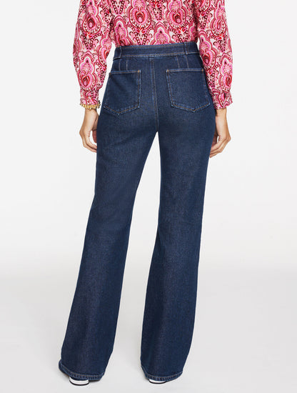 FLARE LEG HIGH WAIST JEANS - GIANNA WASH