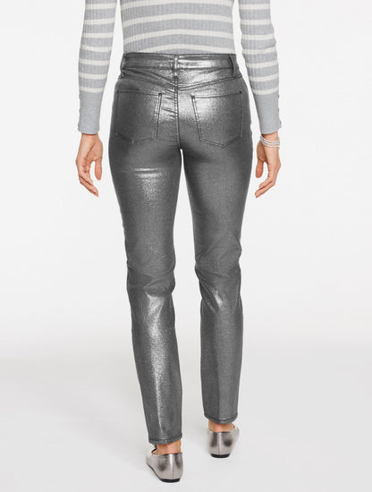 SLIM ANKLE JEANS - PEWTER FOIL