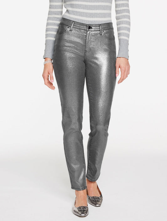 SLIM ANKLE JEANS - PEWTER FOIL