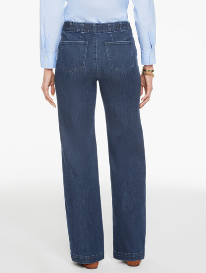 TROUSER PULL-ON TRAVEL JEANS - PIKE WASH
