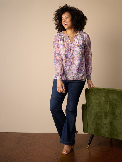 TROUSER PULL-ON TRAVEL JEANS - DEAUVILLE WASH