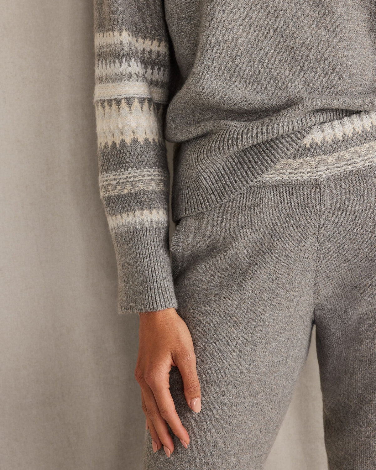 ORGANIC COTTON BLEND NOSTALGIC FAIR ISLE JOGGERS