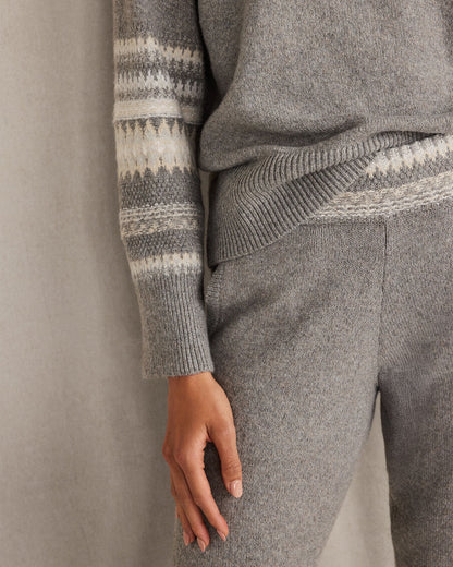 ORGANIC COTTON BLEND NOSTALGIC FAIR ISLE JOGGERS