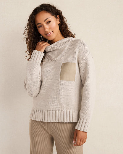 COTTON BLEND POCKET HOODIE