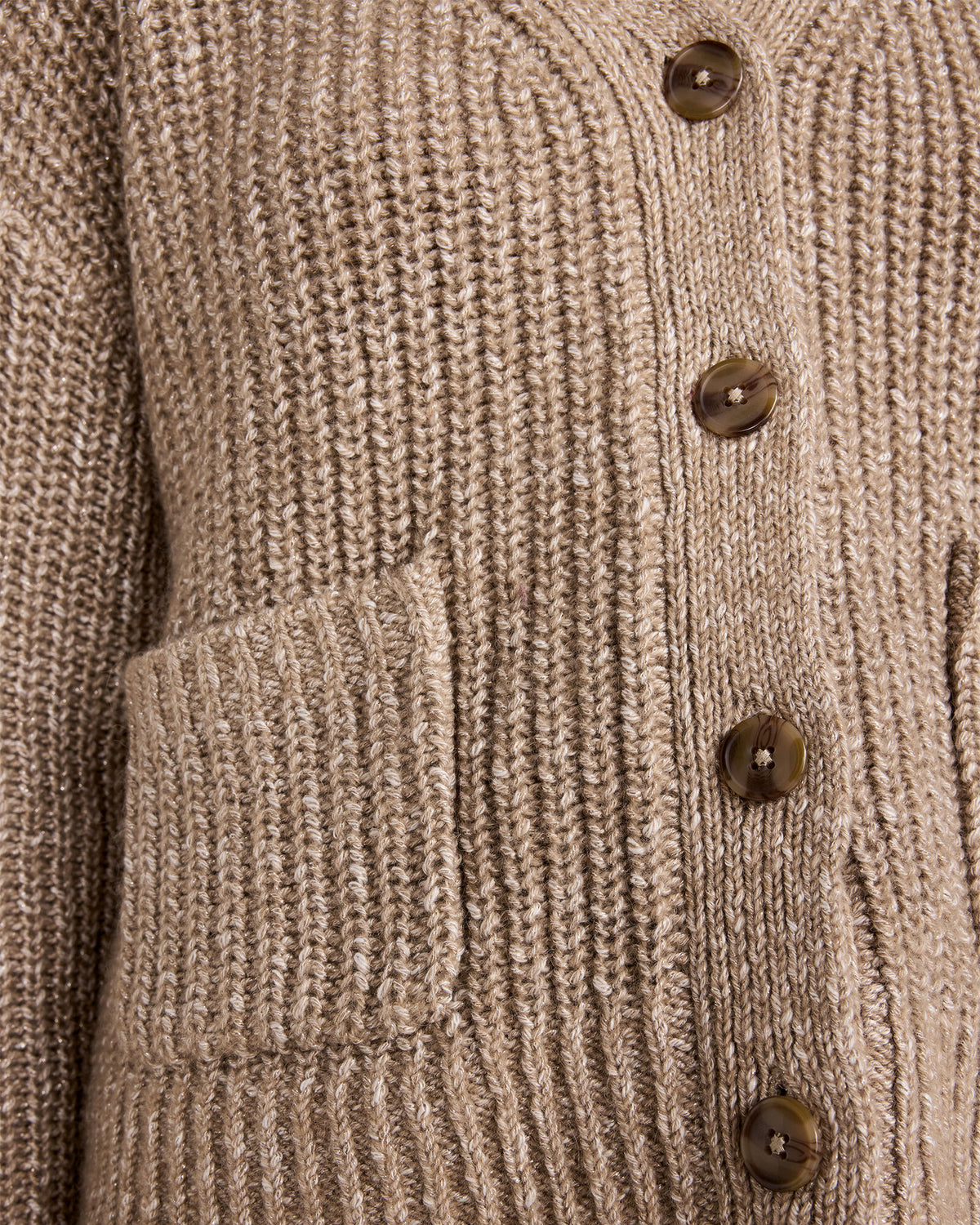 LUREX BLEND SHAKER STITCH CARDIGAN