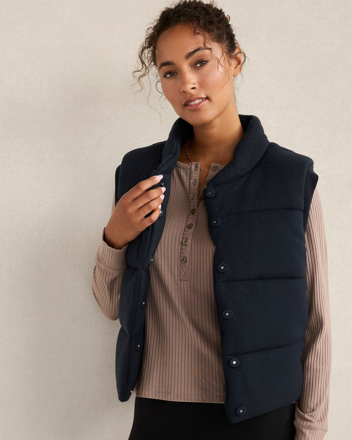 VISCOSE BLEND PUFFER VEST