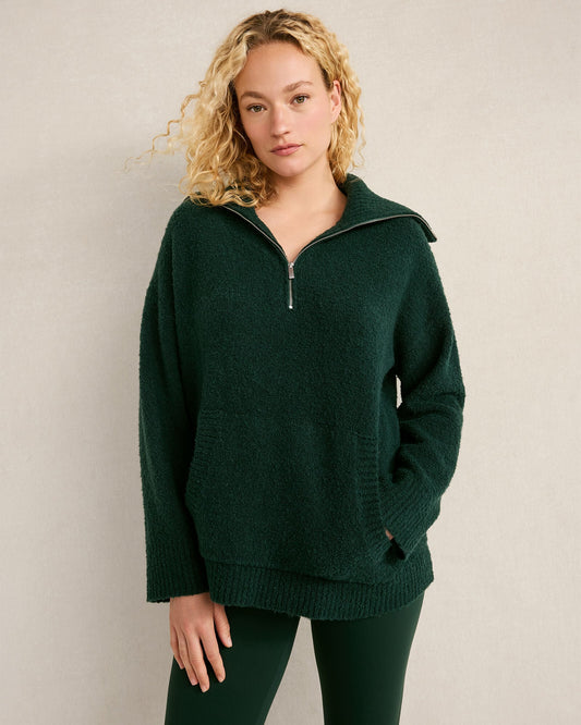 BOUCLE HALF-ZIP PULLOVER