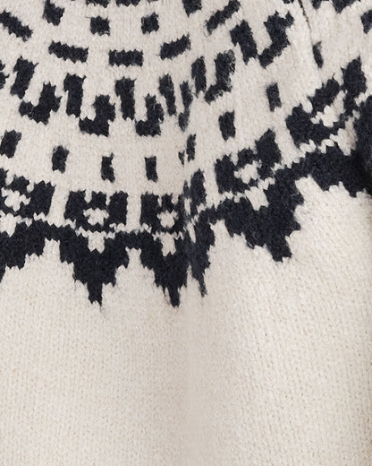 ORGANIC COTTON BLEND JUNEAU FAIR ISLE CREWNECK SWEATER