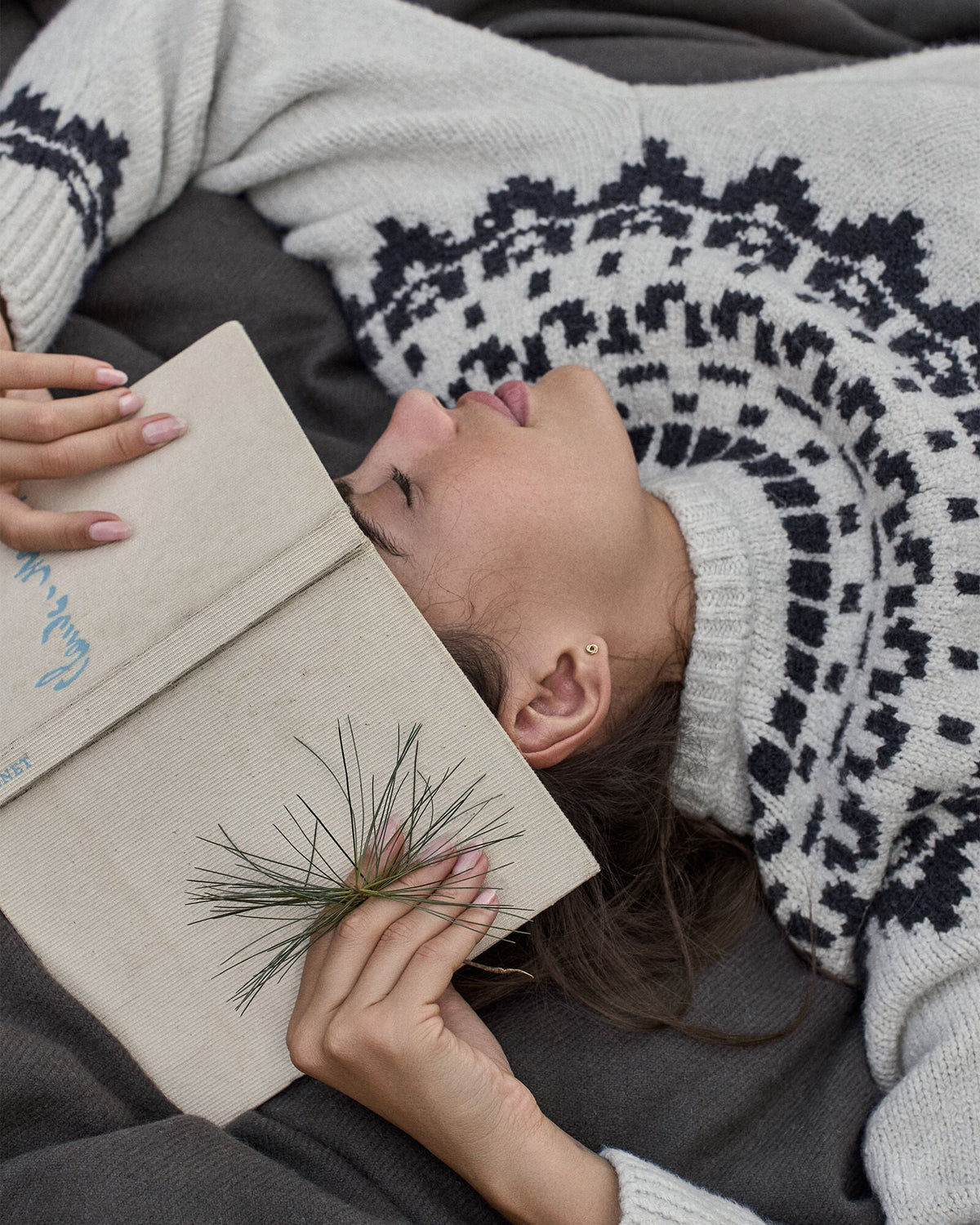 ORGANIC COTTON BLEND JUNEAU FAIR ISLE CREWNECK SWEATER