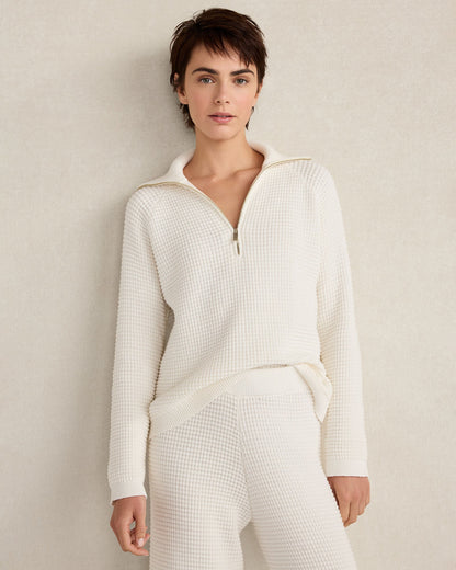 ORGANIC COTTON CASHMERE WAFFLE PULLOVER