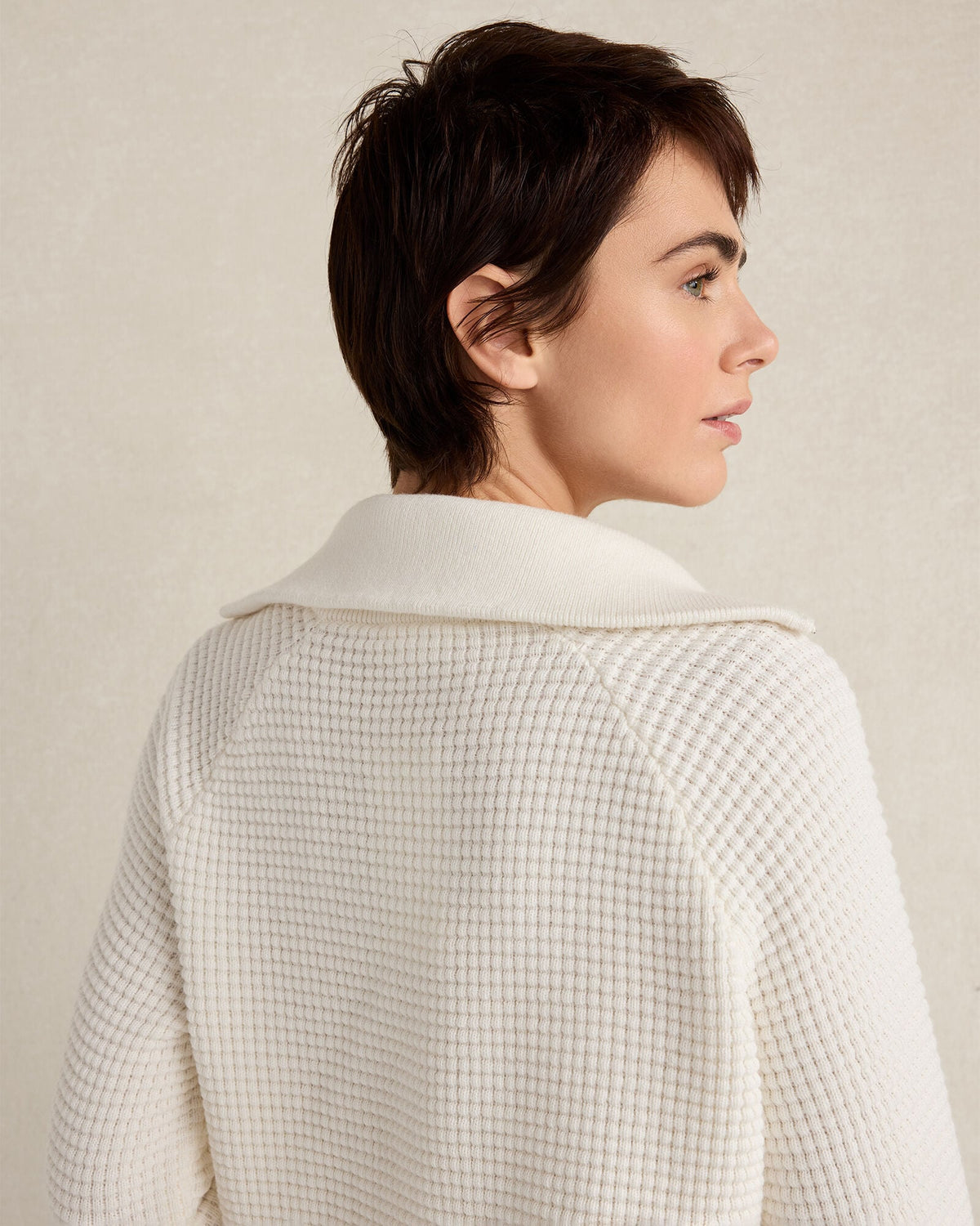 ORGANIC COTTON CASHMERE WAFFLE PULLOVER
