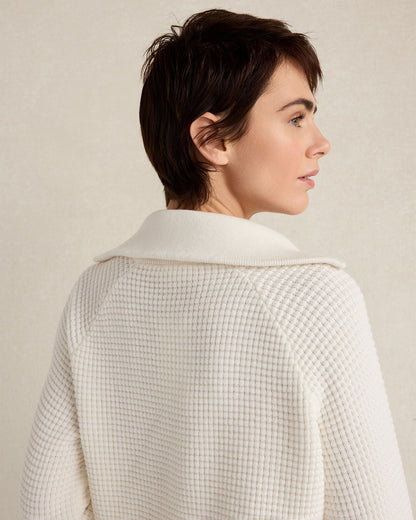 ORGANIC COTTON CASHMERE WAFFLE PULLOVER