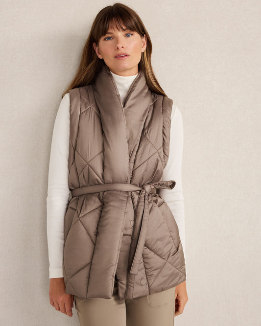 SHINY QUILTED PUFFER VEST