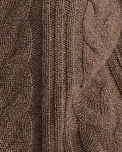 CASHMERE CABLE MOCKNECK SWEATER