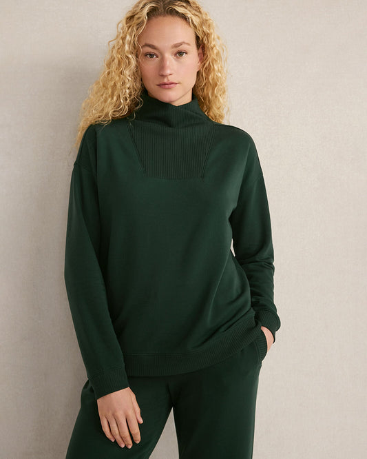 FLEECE CROSSOVER SWEATSHIRT