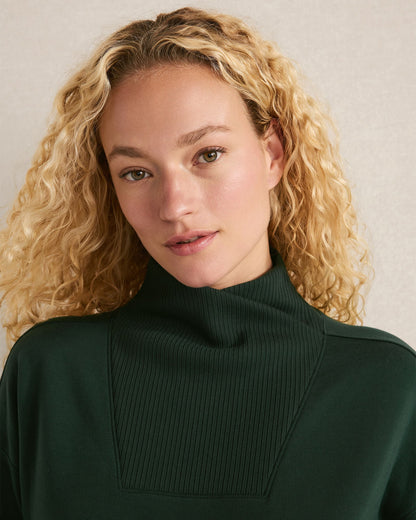 FLEECE CROSSOVER SWEATSHIRT