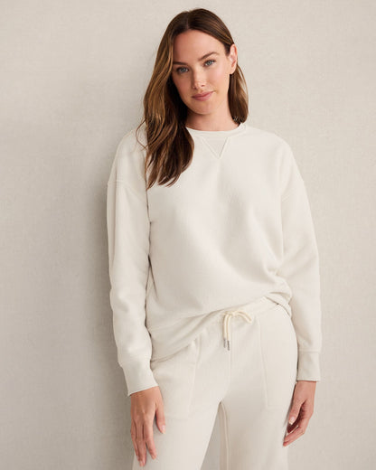 BRUSHED TERRY CREWNECK PULLOVER