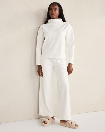 SOFT-BRUSHED FLEECE WIDE LEG PANTS