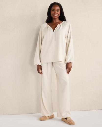 WASHED SPLIT NECK TOP