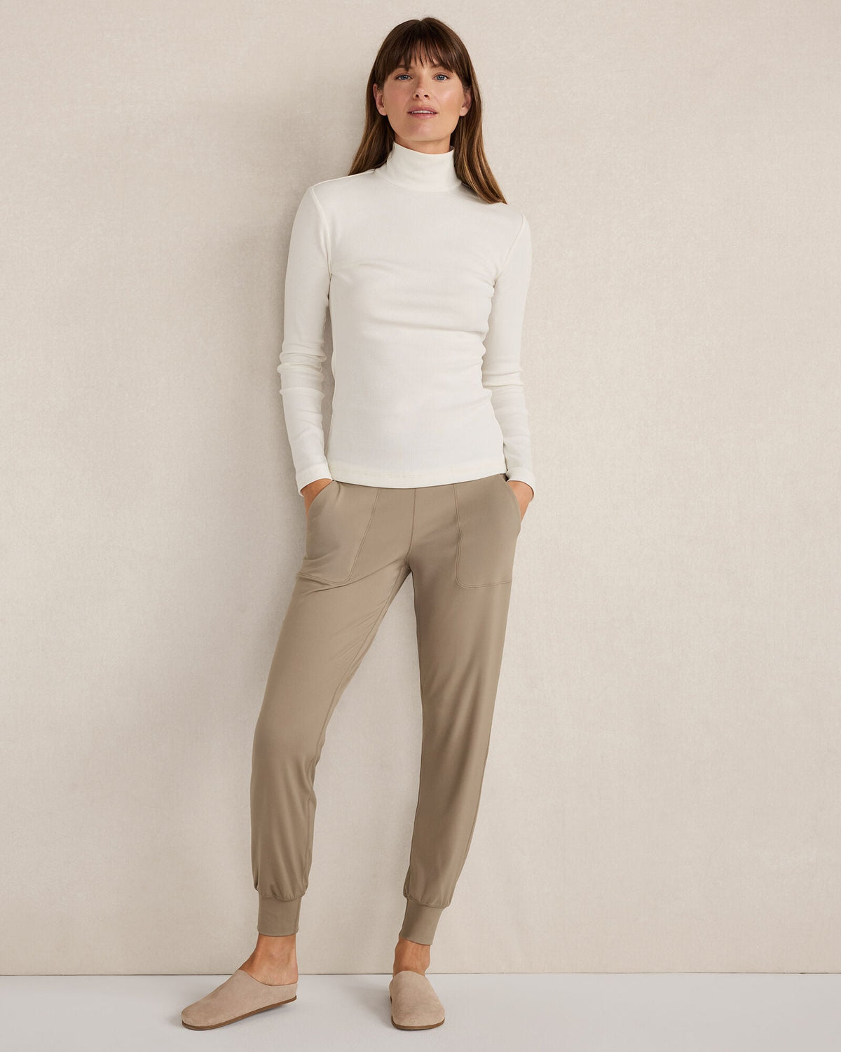 ORGANIC COTTON MOCKNECK LONG SLEEVE TEE
