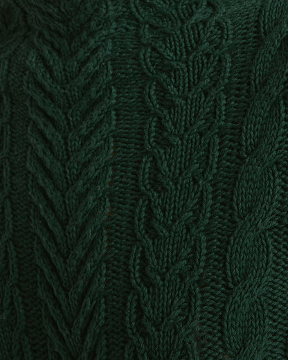 ORGANIC COTTON CABLE MOCKNECK SWEATER