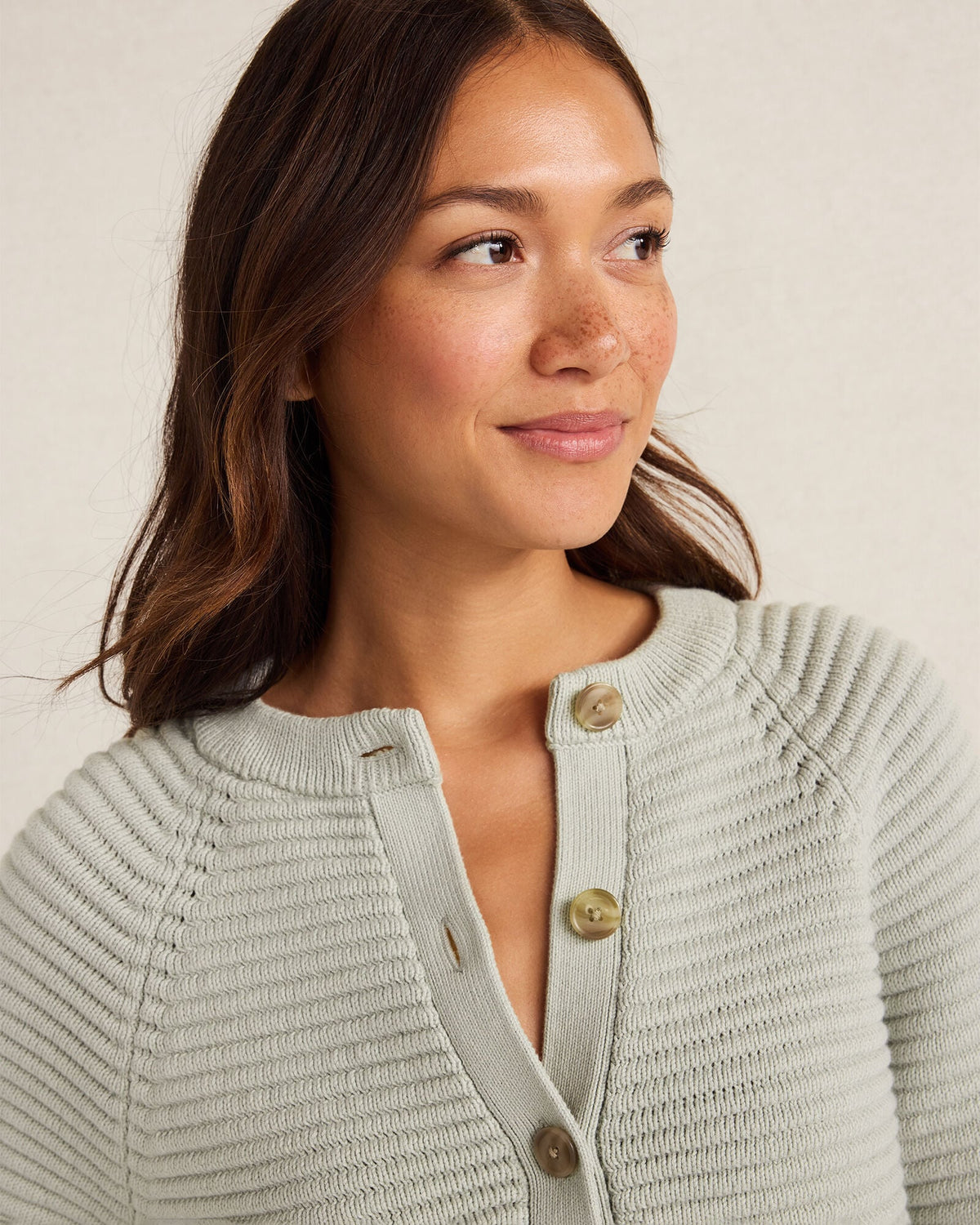 ORGANIC COTTON HORIZONTAL STITCH CARDIGAN