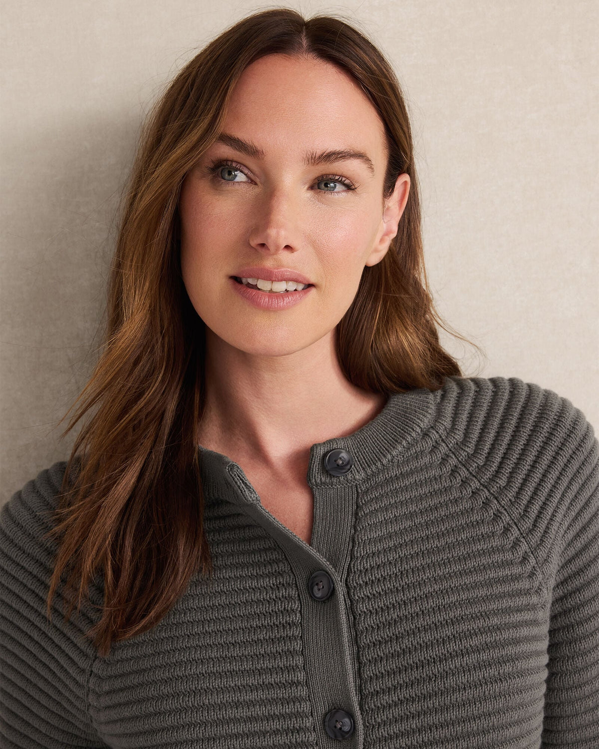 ORGANIC COTTON HORIZONTAL STITCH CARDIGAN