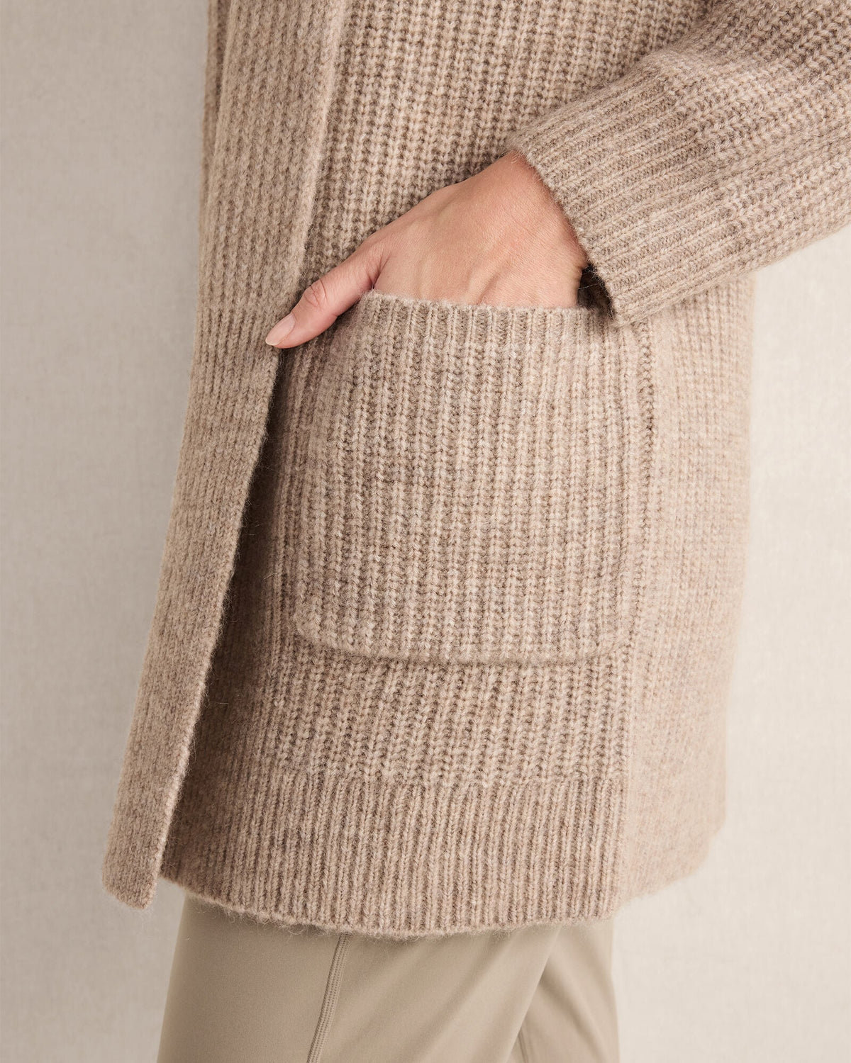 LOFTY KNIT SHAWL COLLAR CARDIGAN