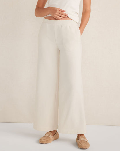 BRUSHED TERRY WIDE LEG PANTS