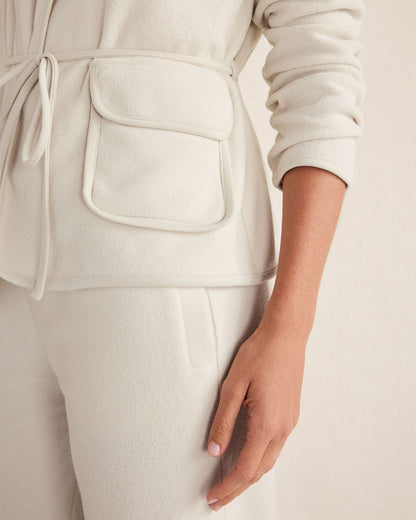 BRUSHED TERRY OPEN FRONT JACKET