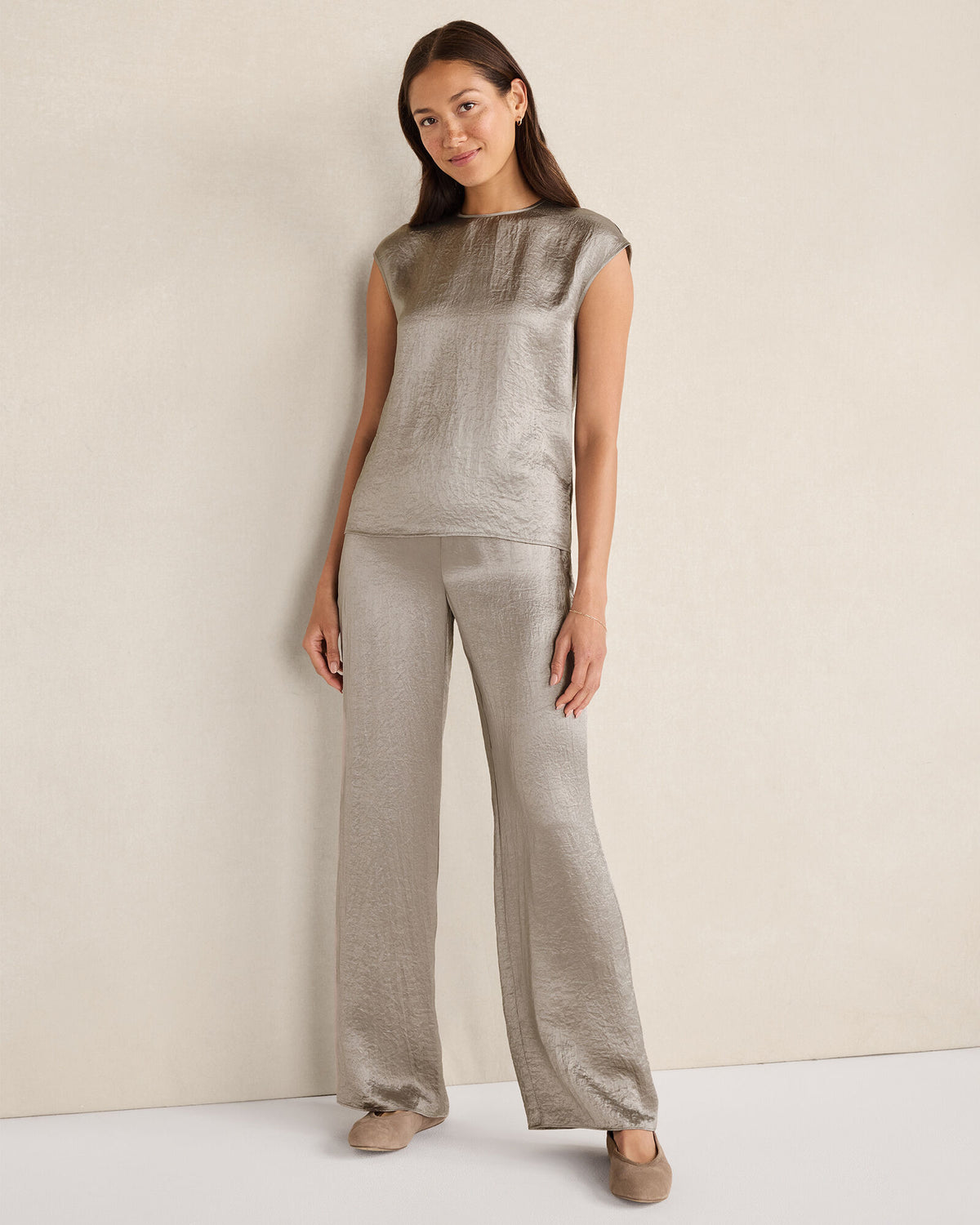 LUXE CRINKLE SHINE PANTS