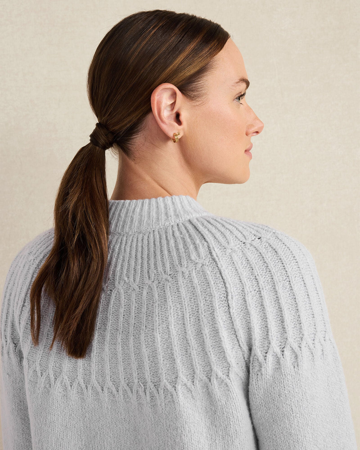 ORGANIC COTTON BLEND FAIR ISLE STITCH BOMBER