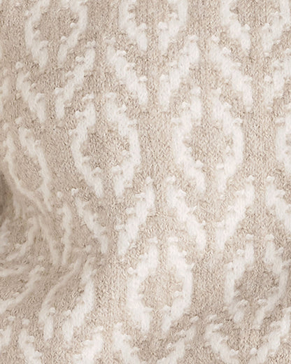 ORGANIC COTTON BLEND DIAMOND STITCH SWEATER
