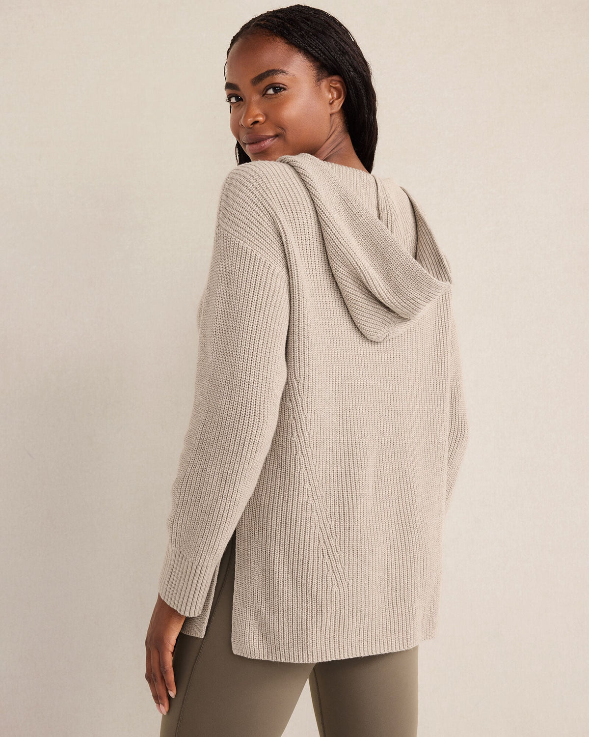 ORGANIC COTTON CASHMERE SHAKER STITCH HOODIE