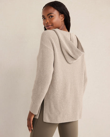ORGANIC COTTON CASHMERE SHAKER STITCH HOODIE