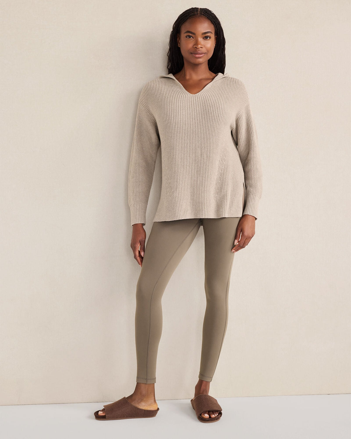 ORGANIC COTTON CASHMERE SHAKER STITCH HOODIE