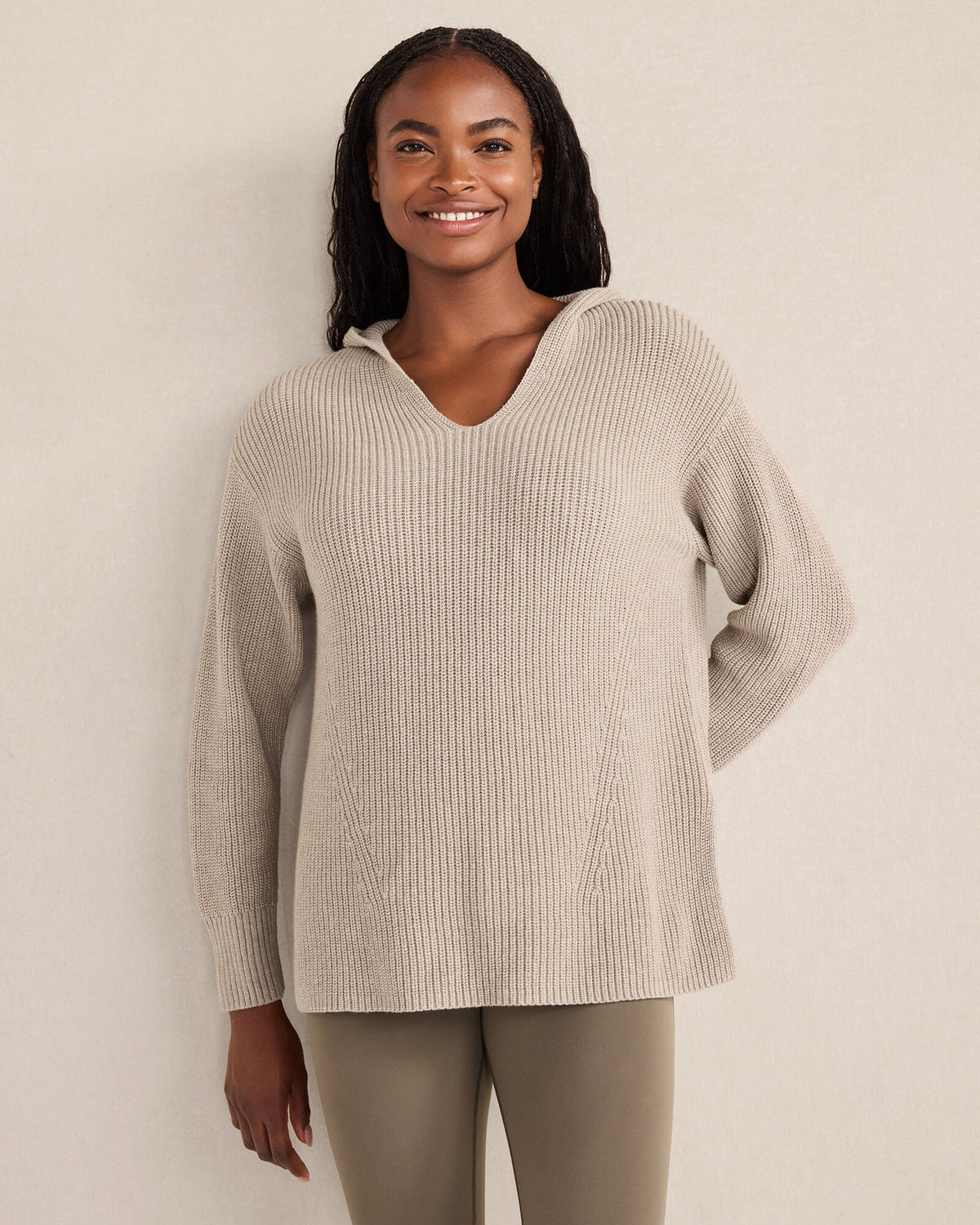 ORGANIC COTTON CASHMERE SHAKER STITCH HOODIE