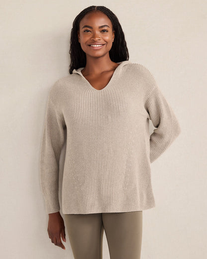 ORGANIC COTTON CASHMERE SHAKER STITCH HOODIE