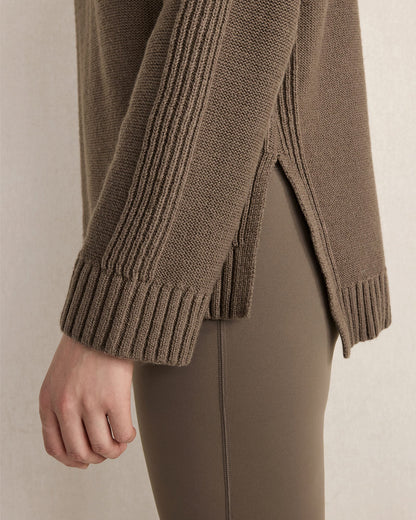 COTTON BLEND MOCKNECK SWEATER