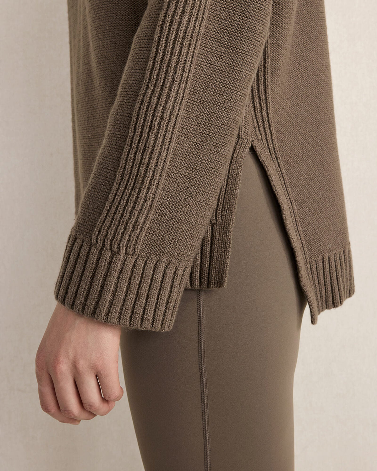 COTTON BLEND MOCKNECK SWEATER
