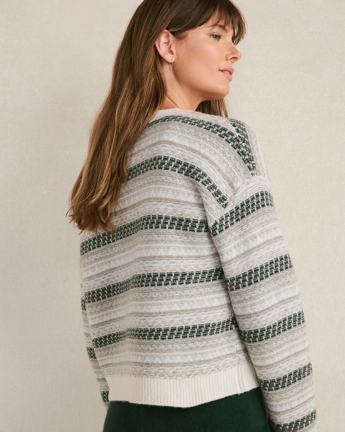 WOOL BLEND FAIR ISLE CARDIGAN