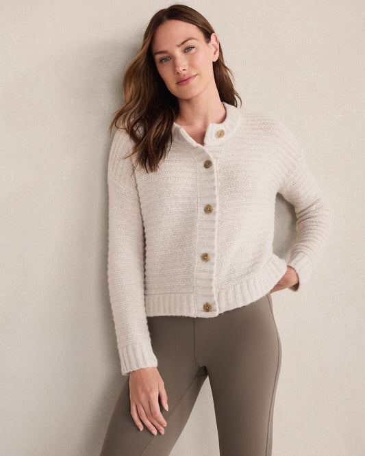 MERINO WOOL CASHMERE LINK STITCH CARDIGAN