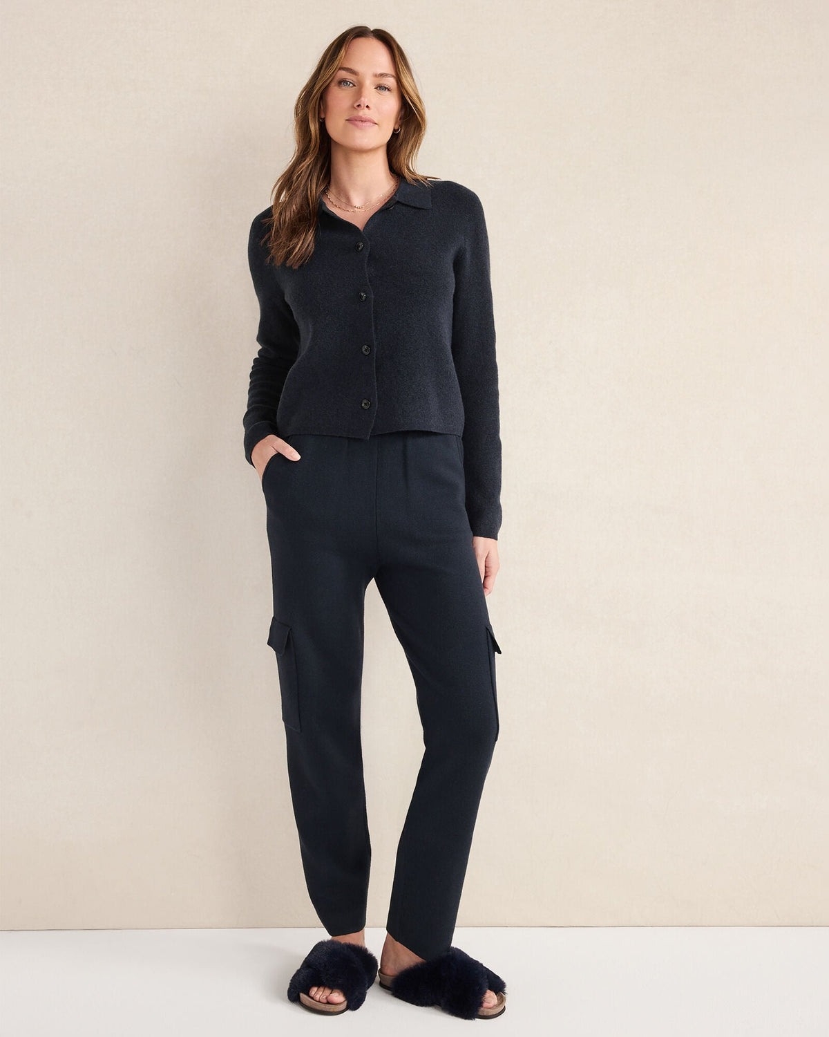 WOOL BLEND SWEATER JACKET