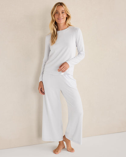 COTTON MODAL BRUSHED JERSEY WIDE LEG PANTS
