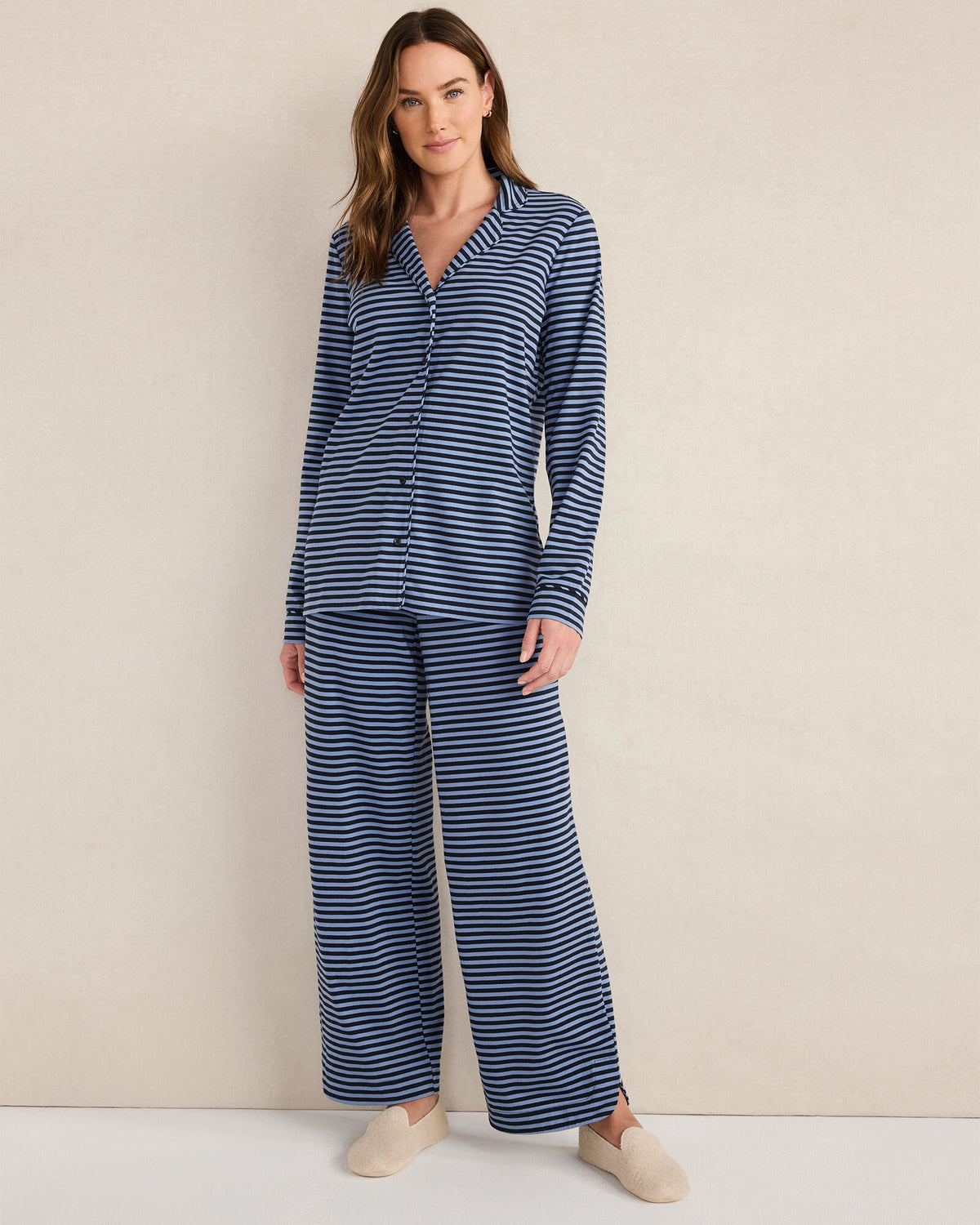 ORGANIC COTTON JERSEY BOLD STRIPE SLEEP SET