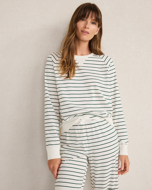 ORGANIC COTTON JERSEY STRIPE BASEBALL TEE